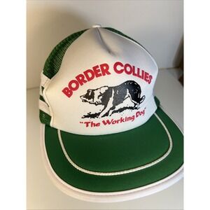 Vintage Border Collie 3 Stripe Mesh Snapback Trucker Hat Cap The Working Dog Gr